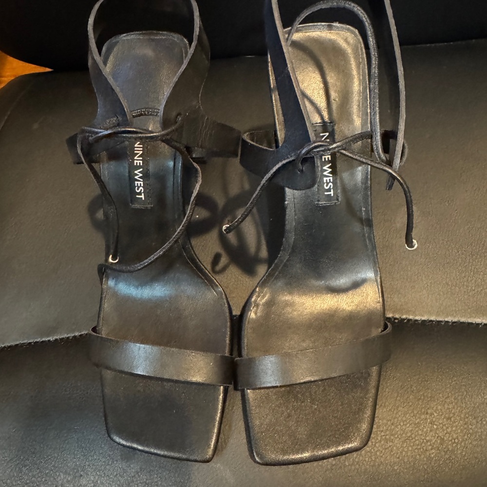 Nine West Black Strappy Heels Size 6 - Brand New! Four inch heel!